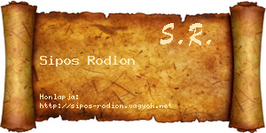 Sipos Rodion névjegykártya